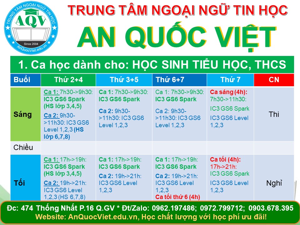 Ca học cho học sinh